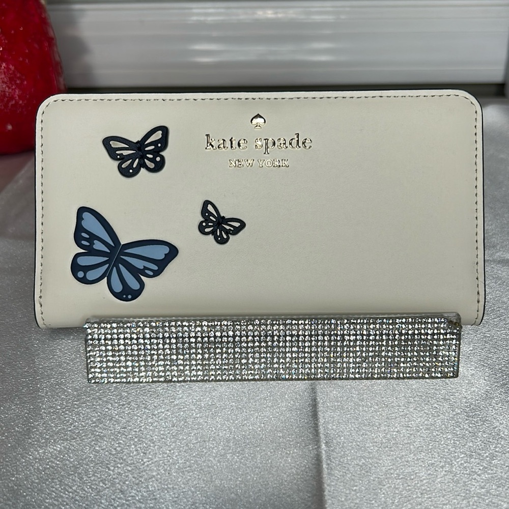 NWT Kate spade butterfly bifold wallet